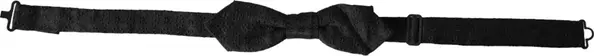 Black Silk Fantasy Adjustable Neck Men Bow Tie