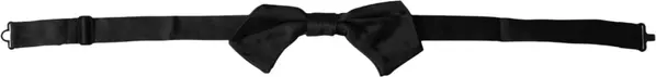 Black Satin Silk Adjustable Neck Men Bow Tie