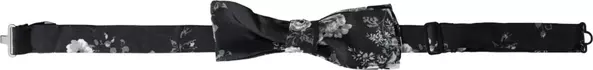 Black Floral Fantasy Adjustable Neck Men Bow Tie