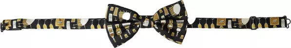 Black Silk Cocktail Adjustable Neck Men Bow Tie