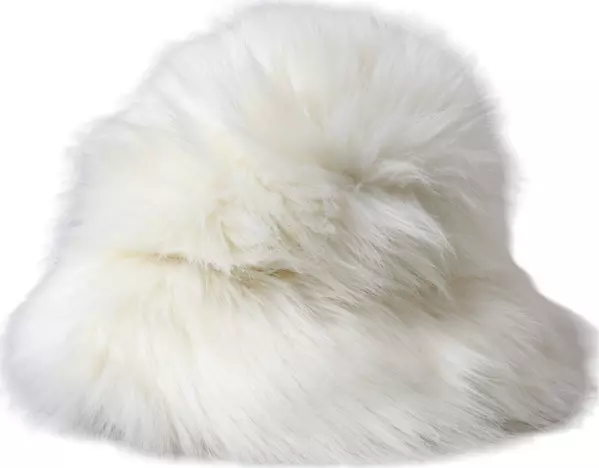 White Acrylic Fur Womens Bucket Hat