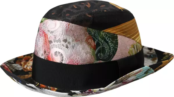 Multicolor Patchwork Women Fedora Wide Brim Hat