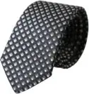 Black 100% Silk Patterned Adjustable Men Tie