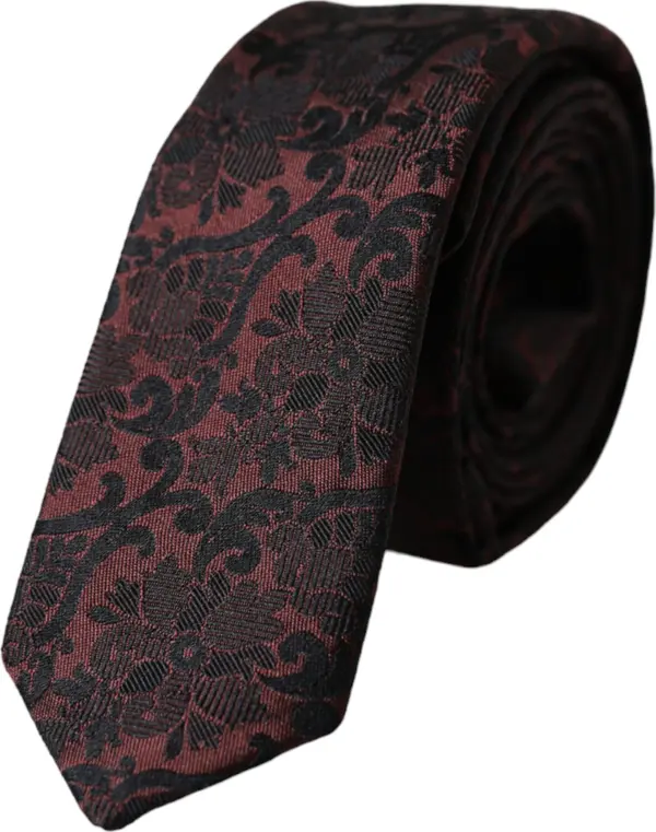 Maroon Floral Fantasy Silk Adjustable Men Tie