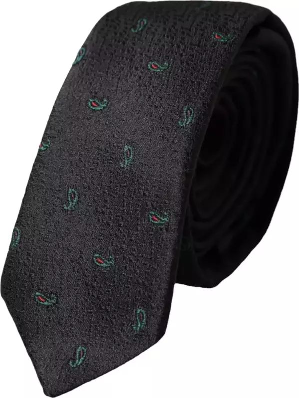 Black Fantasy 100% Silk Adjustable Men Tie