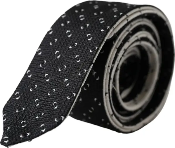 Black White Patterned Adjustable Tie