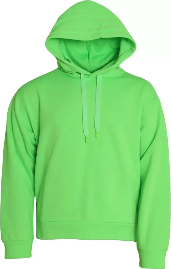Green Logo Hooded Pullover Sweatshirt Sweater