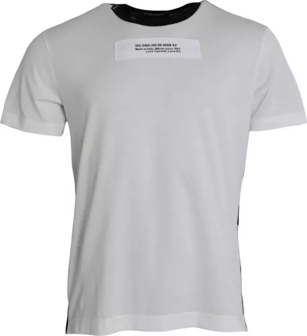 Black White Camouflage Round Neck T-shirt