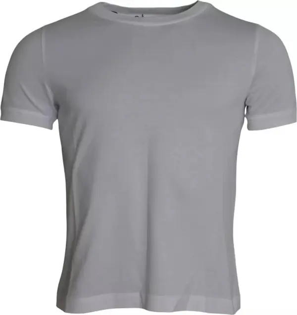 White Cotton Round Neck Short Sleeve T-shirt