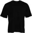 Black Cotton Round Neck Short Sleeves T-shirt