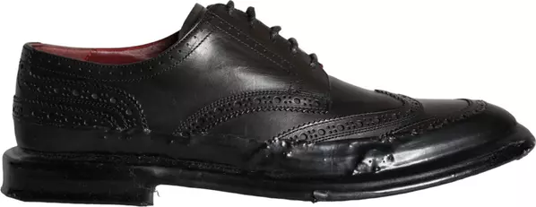 Black Leather Oxford Wingtip Formal Men Shoes