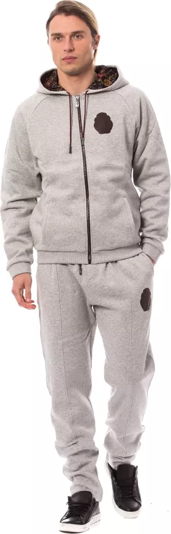 Gray Cotton Hooded Sweatsuit