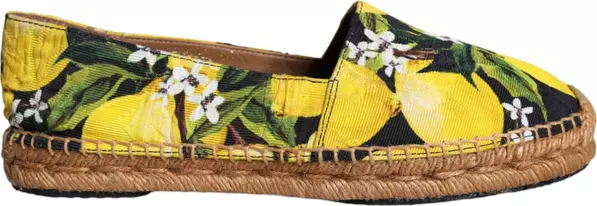 Multicolor Lemon Slip On Espadrilles Shoes