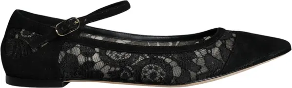 Black Taormina Lace Bellucci Flats Shoes