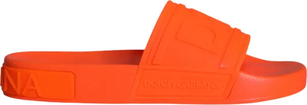 Orange Rubber Slides Sandals Beachwear Shoes