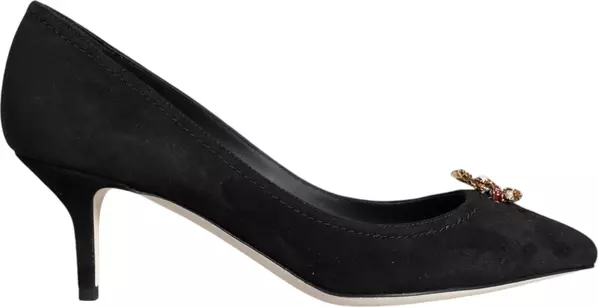 Black Amore Suede Bellucci Heels Pumps Shoes