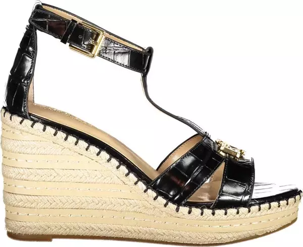 Black Leather Women Sandal