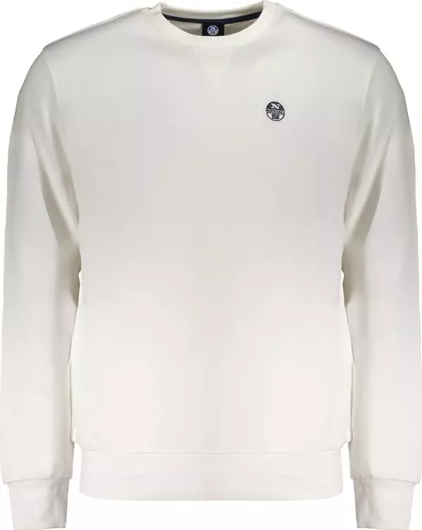 White Cotton Men Sweatshirt