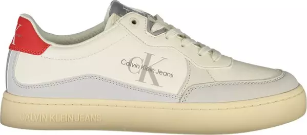 White Polyurethane Men Sneaker