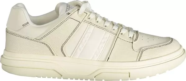 White Polyurethane Men Sneaker