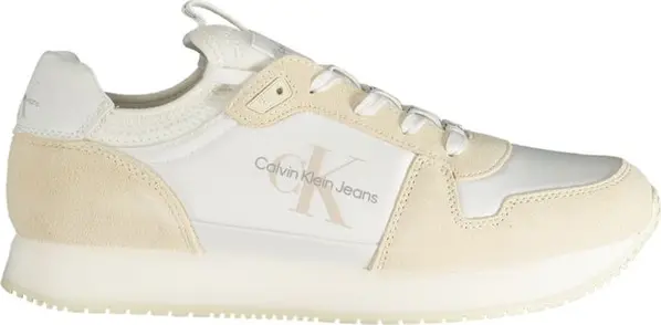 White Polyester Men Sneaker