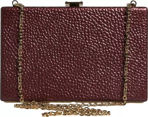 Maroon Leather Clutch Evening Crossbody Bag