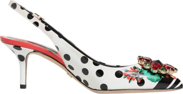 Multicolor Crystal Heels Slingback Shoes