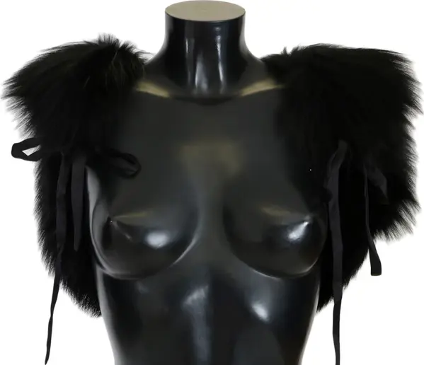 Black Silver Fox Fur Scarf