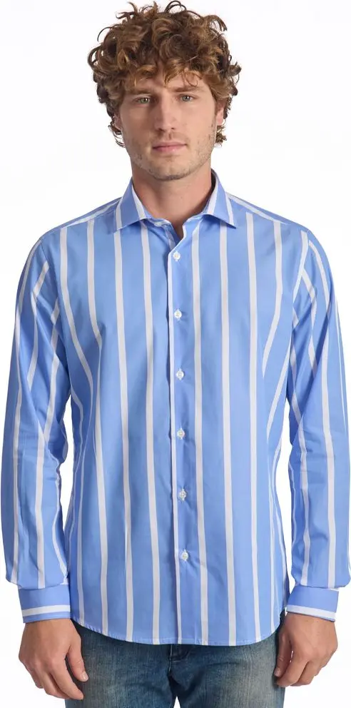 Light Blue Cotton Men Shirt