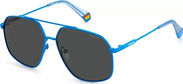 Blue Stainless Steel Sunglasses