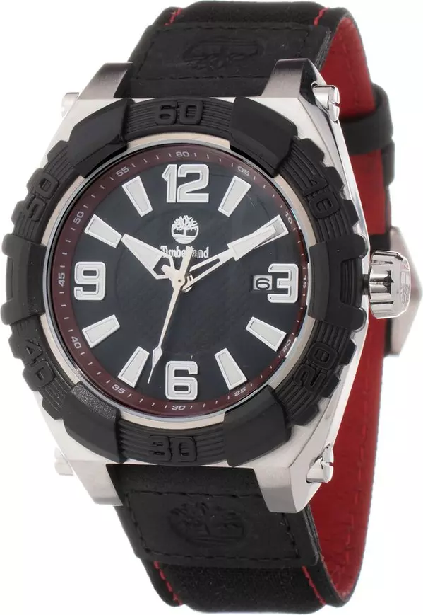 Black Leather Sport Watch