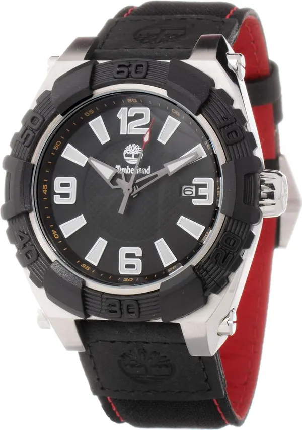 Black Leather Sport Watch