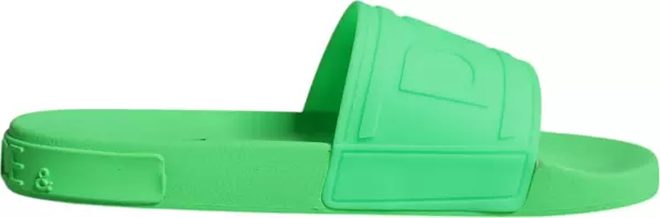 Green Leather Slides Sandals Beachwear Shoes