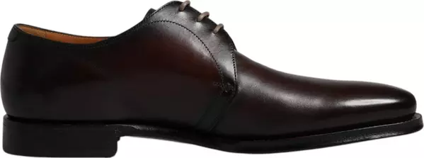 Brown Leather Lace Up Men Derby Formal Shoes