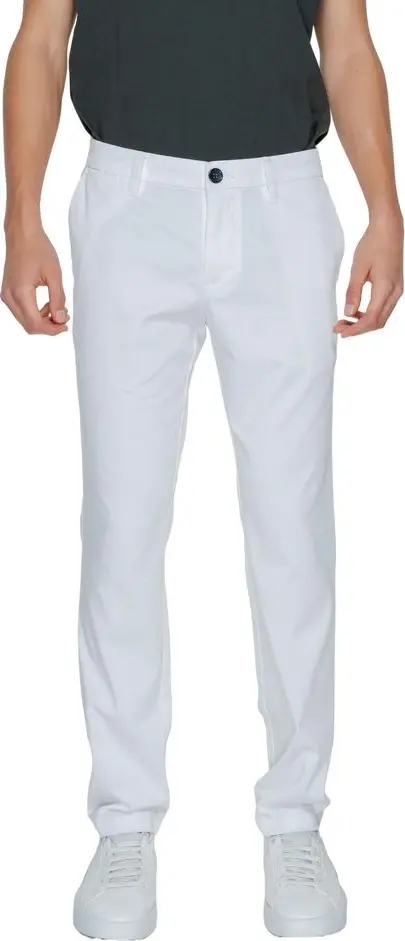White Cotton Casual Pants