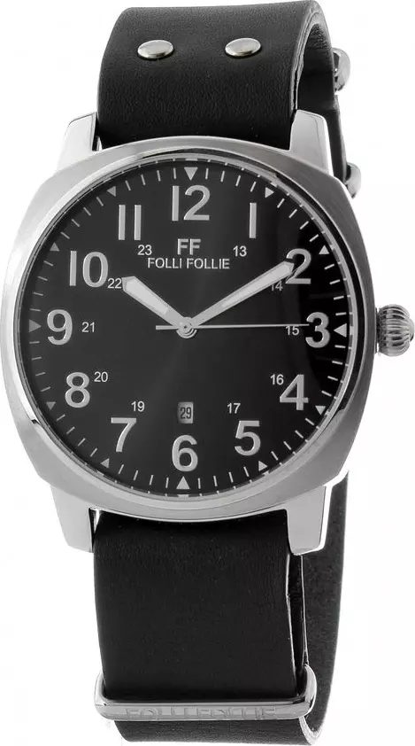Black Leather Dress Watch