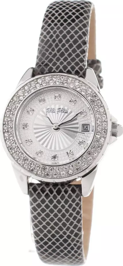Gray Leather Dress Watch