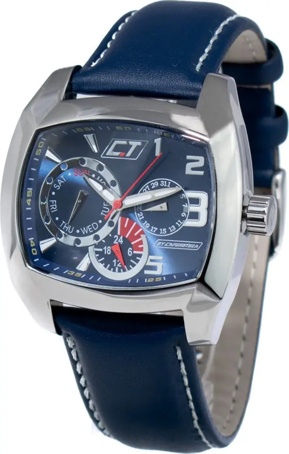Blue Leather Dress Watch
