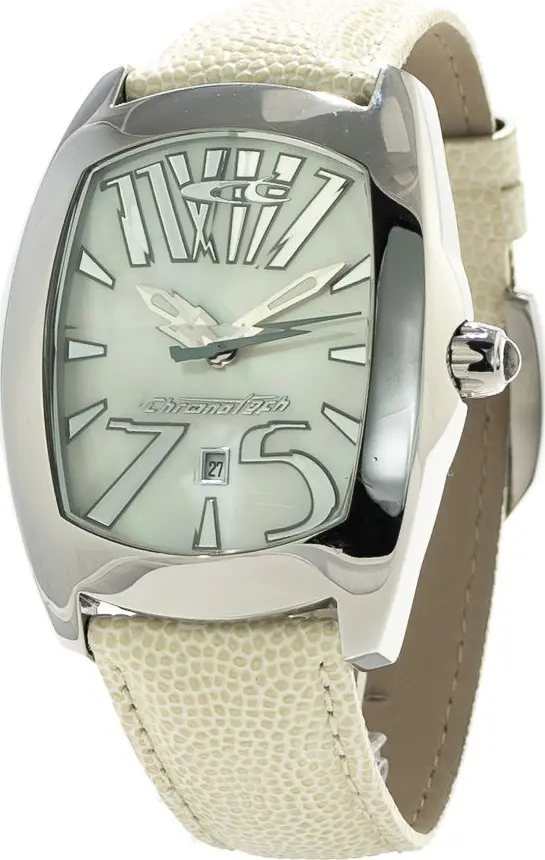White Leather Dress Watch