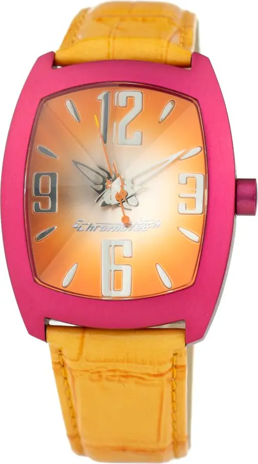 Orange Leather Dress Watch
