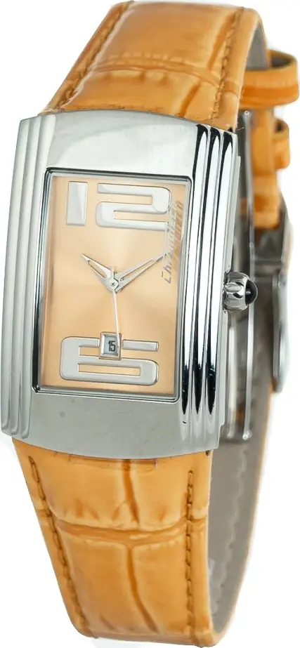 Orange Leather Dress Watch