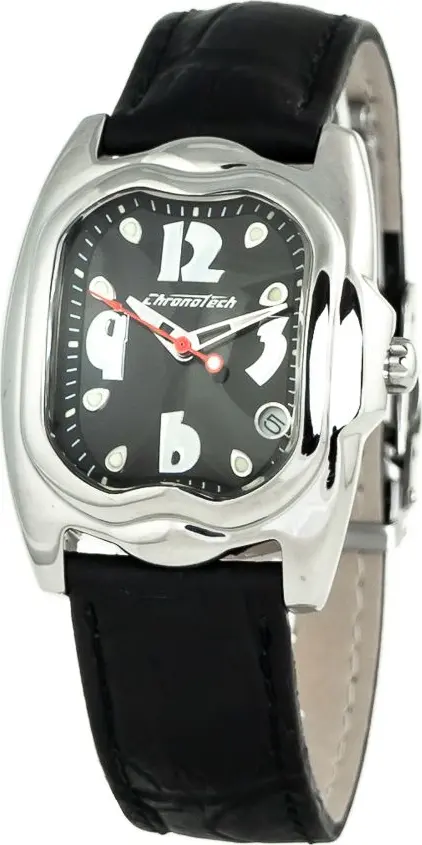 Black Leather Dress Watch