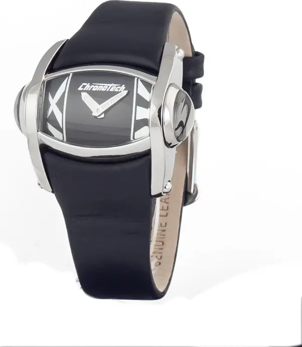 Black Leather Dress Watch