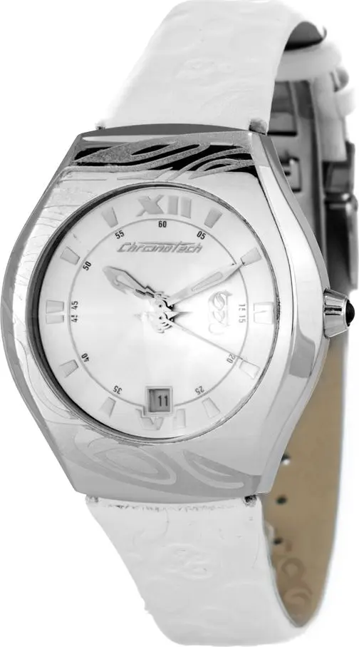 White Leather Dress Watch