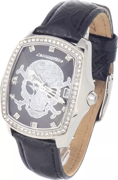 Black Leather Dress Watch