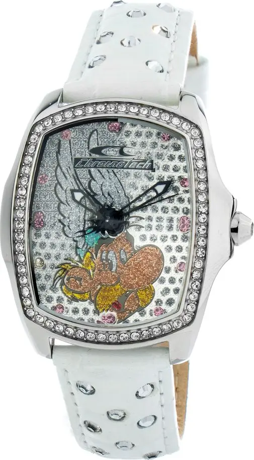 White Leather Dress Watch