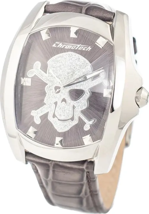Gray Leather Dress Watch