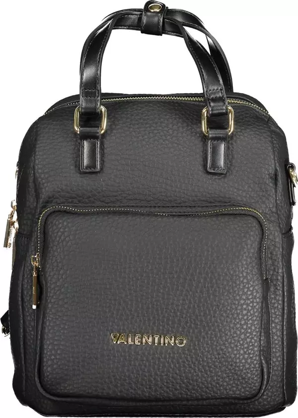 Black Polyurethane Women's Backpack
