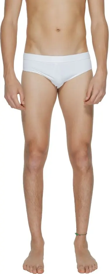 White Polyamide Swim Briefs