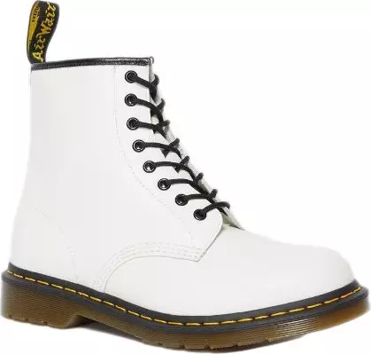 White Leather Lace-Up Boots